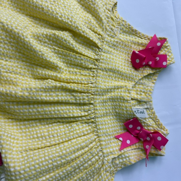 Vibrant Yellow Kids Dress with Pink Butterfly - Picture 4 of 4